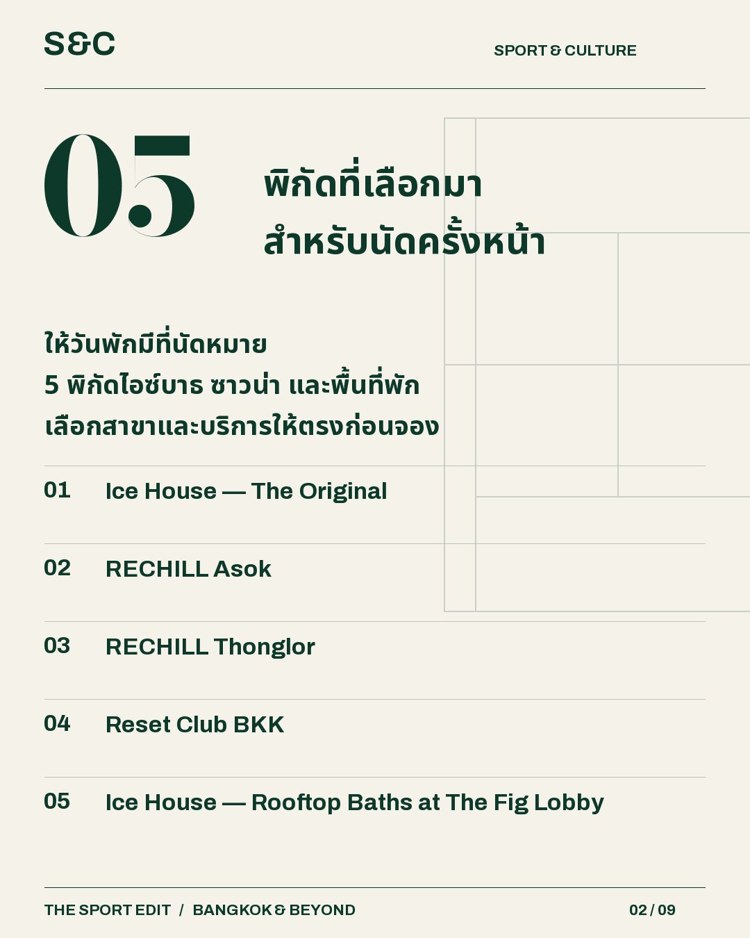 5 พิกัดไอซ์บาธในกรุงเทพฯ วันว่างบางวัน เราอาจอยากดูแลตัวเองในบรรยากาศใหม่มากกว่าจะออกแรงเพิ่ม ชุดนี้รวม 5 พิก…