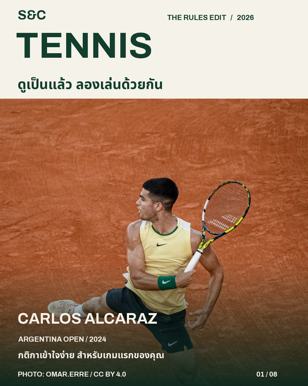 กติกาเทนนิสสำหรับมือใหม่: นับคะแนน เสิร์ฟ และเล่นไทเบรก — CARLOS ALCARAZ ภาพจริงจาก ARGENTINA OPEN / 2024